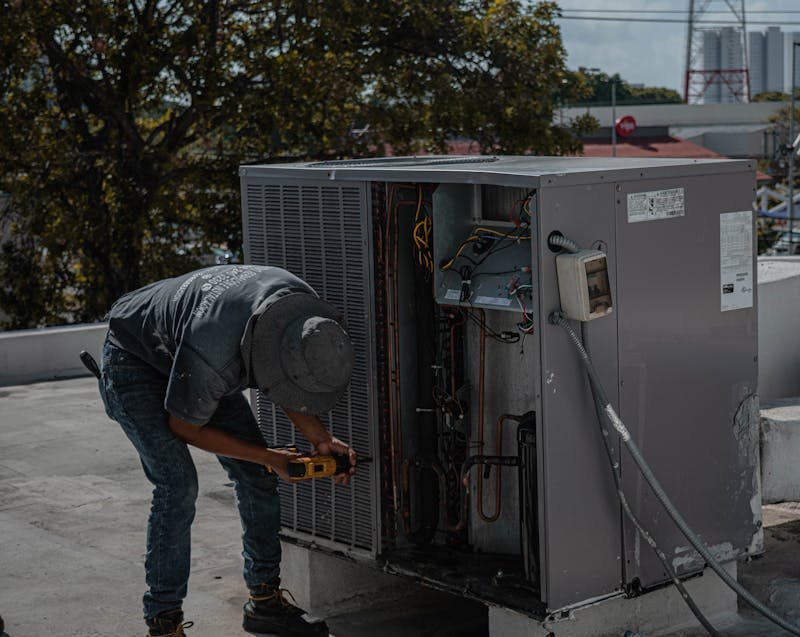 New HVAC system being installed by a professional